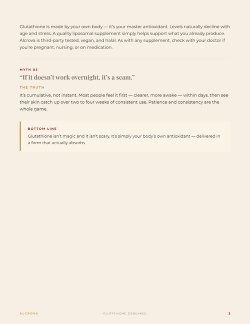 Glutathione, Debunked
